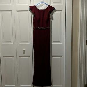 Burgandy floor length dress